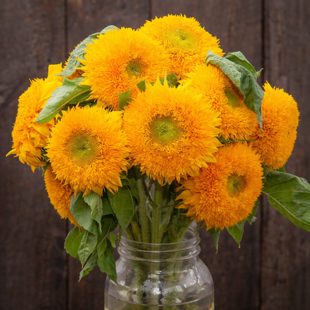 Giant Teddy Bear Sunflower Premium Seeds Ready to Sprout Attract Pollinators